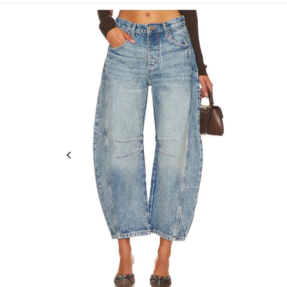 We The Free Light Blue Washed Wide Leg Jeans